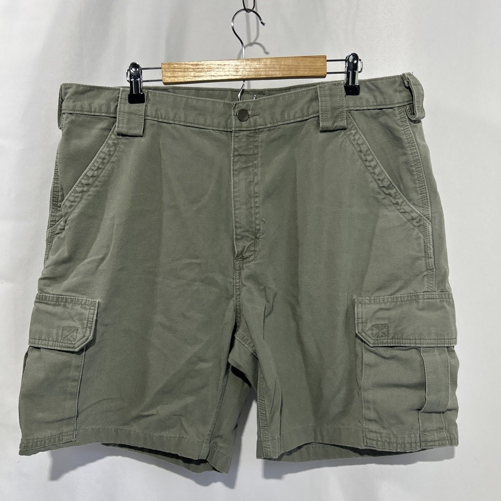 Carhartt Shorts Mens Sz 40 Green Cargo Relaxed Fit Canvas Workwear Outdoor